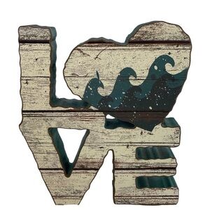 Wooden Nautical Love Sign Beach Decor